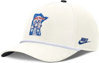 Nike Minnesota Twins 1965 Cooperstown Rise Nike Mens MLB Structured Adjustable Hat in White | NB450I8AMNT-U8F