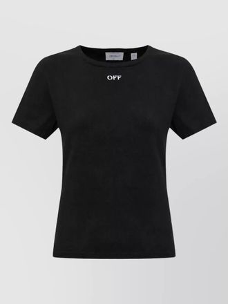 Off-white ribbed fitted t-shirt