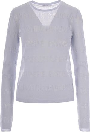 Patrizia Pepe Rondgebreide bovenkleding - Dames - Ronde hals truien - Grijs - L - Polyester - Truien & Vesten