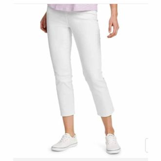 Eddie Bauer Authentic Voyager Crop High Rise Jeans In White