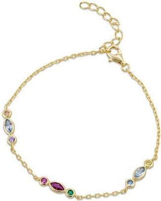Savvy Cie Jewels Cubic Zirconia Station Bracelet in Yellow at Nordstrom Rack