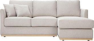 Miliboo Miliboo - Divano dangolo destro in tessuto effetto velluto beige testurizzato 3 posti moss