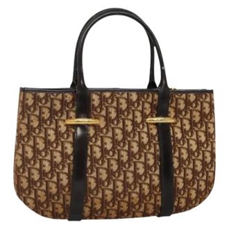 Dior Pre-owned Tote Bags, female, Brown, Size: ONE SIZE Pre-owned Vintage Trotter Canvas Tote Bag