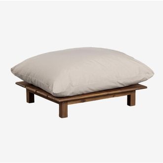 Sklum Puff De Jard&iacute;n En Madera De Acacia Brina Sklum