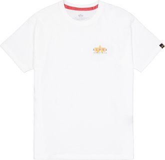Alpha Industries T-Shirt ALPHA INDUSTRIES Puff Print Logo Backprint T-Shirt, Herren, Gr. XXL, weiss (wei&szlig;), Obermaterial: 100% Baumwolle, Shirts T-Shirt