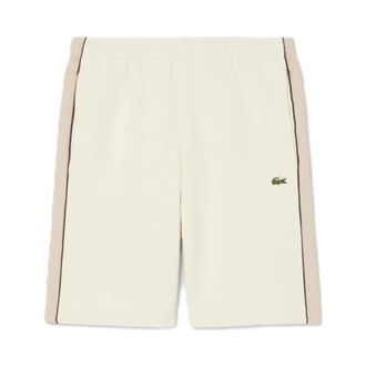 Lacoste Casual Shorts, male, Beige, Size: XL Regular Fit Colourblock Fleece Shorts