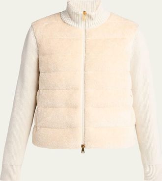 Moncler Padded Teddy & Wool Cardigan