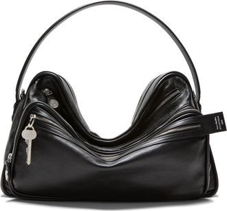 Acne Studios Medium Camero Leather Shoulder Bag in Black at Nordstrom