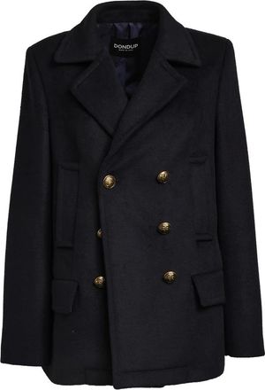 Dondup Dames, Mantels, Blauw, Maat: S Wol