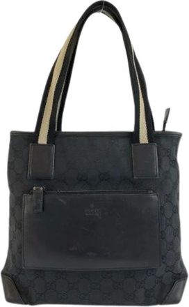 Gucci Pre-owned GG Canvas Leren Tote Bag - Dames - Vintage Shopper - Zwart - ONE Size - Leer - Vintage