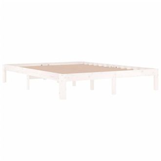 Berkfield Home Beautiful Bed Frame White Solid Wood 150x200 cm King Size
