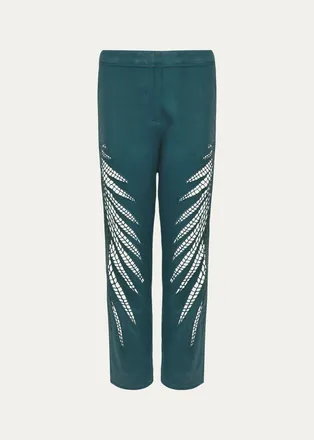 Vix Danna Eyelet Embroidered Cropped Pants