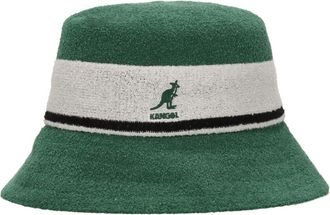 Kangol Gestreepte Vissershoed Turf Groen - Heren - Hoeden - Groen - S - Polyester - Accessoires