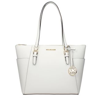 Michael Kors Charlotte Damess Schoudertas Leer Wit/Optisch Wit