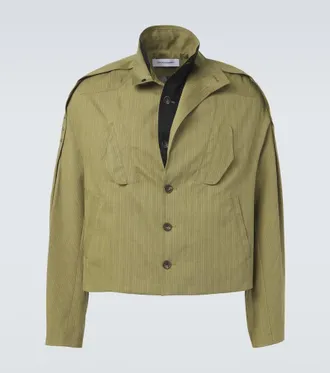 Kiko Kostadinov Egreta stiped cotton-blend jacket