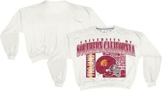 Pressbox Womens Pressbox White USC Trojans Oversized Janice Retro Waist-Length Sweatshirt at Nordstrom, Size Xx-Large