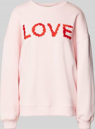 Smith & Soul Oversized Sweatshirt mit Label-Stitching in Rosa, Gr&ouml;&szlig;e L