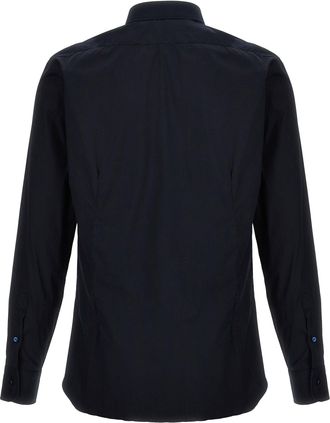 Barba Stretch Poplin Shirt - Black