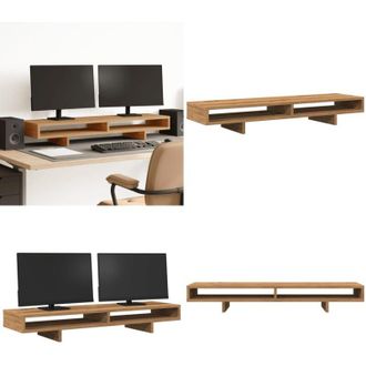 vidaXL Supporto per Monitor Rovere Artigianale 100x27x15 cm Truciolato - Supporto monitor - Monitor supporto