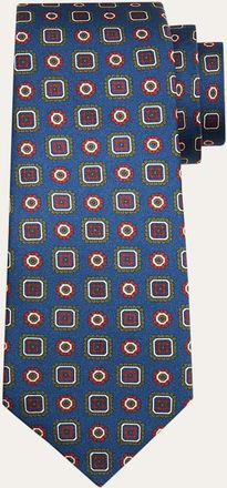Kiton Mens Multi-Medallion Silk 7-Fold Tie