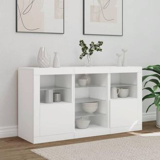 Berkfield Home Sideboard with LED Lights White 123x37x67 cm | Size: 123 x 37 x 67 cm