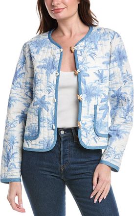 Tommy Bahama Fortuna Fronds Poplin Cropped Jacket