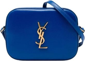 Saint Laurent Pre-owned Vintage Crossbody Bag - Dames - Vintage Schoudertas - Blauw - ONE Size - Leer - Vintage