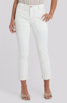 NYDJ Margot Utility Girlfriend Jeans in Vintage White at Nordstrom, Size 00