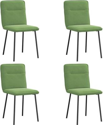 vidaXL Sillas De Comedor 4 Unidades Terciopelo Verde Claro Vidaxl