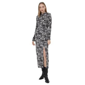 Gestuz Maxi Jurk - Dames - Maxi kleedjes - Zwart - L - Polyester - Kleedjes