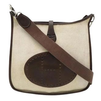 Herm&egrave;s Pre-owned Evelyne Toilash Lederen Schoudertas - Dames - Pre-owned - Beige - Maat: ONE Size