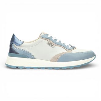 Pikolinos Pikolinos Womens Denim Blue Leather Lace Up Sneaker Trainers Shoes - Arrecife