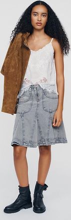 Pilcro 100% Cotton Modern Fluted Midi Skirt