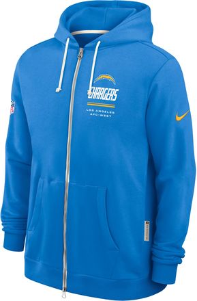 Nike Los Angeles Chargers Sideline Standard Issue Nike Mens Dri-FIT NFL Full-Zip Hoodie in Blue | 03AV48Y97-JK9