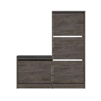 Calicosy Mueble para zapatos 4 puertas L105 cm - Efecto Roble Gris
