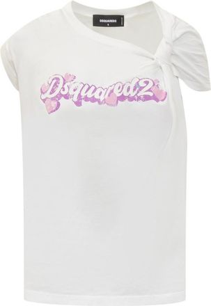 Dsquared2 White Logo Round Neck T-Shirt