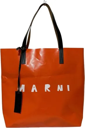 Marni Orange Red Pvc Tote Bag (Pre-Owned)