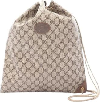 Gucci Pre-owned Bucket Bags, female, Beige, Size: ONE SIZE Pre-owned Canvas Bucket Bag