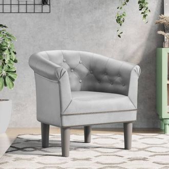 vidaXL Sill&oacute;n De Cuero Sint&eacute;tico Plateado Vidaxl