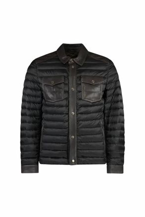 Moorer Mens Collared Quilted Shirt-Style Jacket In Deepbrown