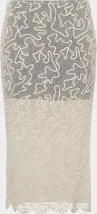 Et Ochs Willis Embroidered Net Midi Skirt