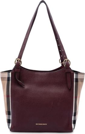 Burberry Pre-owned Burberry Small Derby Calfskin and House Check Canvas Canterbury Tote Ladies 42P6OZMKQVFMLBBA