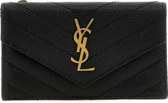 Saint Laurent Monogram Portemonnee - Dames - Accessoires - Zwart - Maat: ONE Size Leer