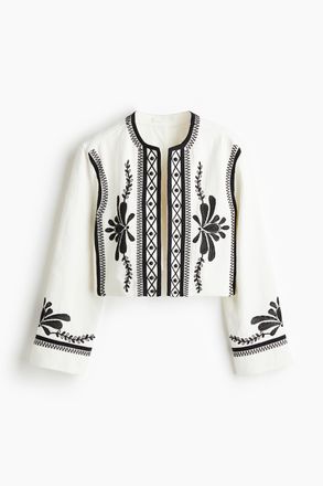 H&M Bestickte Jacke - Weiss