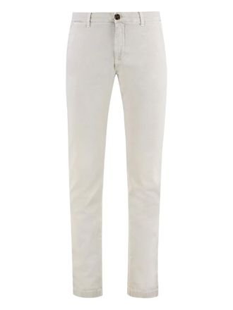 Moorer logo-patch trousers - men - Elastane/Cotton - 31 - Neutrals