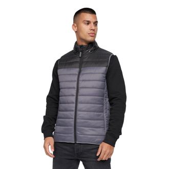Crosshatch Mens Presnell High-Neck Gilet (Charcoal) Cotton - Size Medium