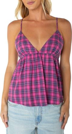 Roxy Hot Stuff Plaid Babydoll Camisole in Naval Acad at Nordstrom, Size X-Small