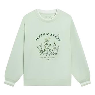 Li-Ning (WMNS) Li-Ning Floral Graphic Sweatshirt Light Green AWDS918-2