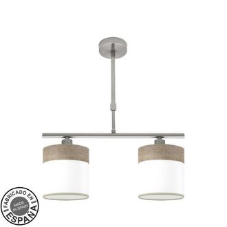 Fabrilamp Lampara Cloe 2xe14 Niquel/blanca-madera Gris Regx43x14 Cm - Fabrilamp
