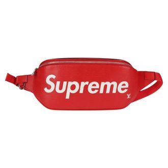 Louis Vuitton Louis Vuitton X Supreme Waist Epi Leather Red Leather Handbag (Pre-Owned)